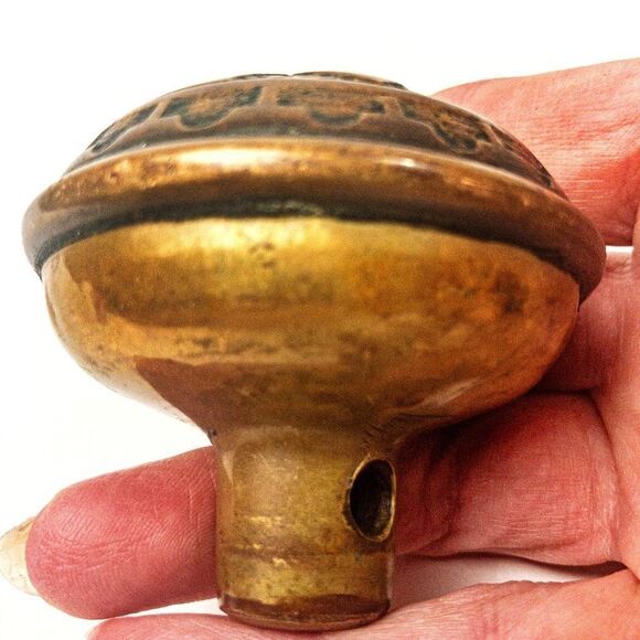 Antique Solid Brass Victorian/Eastlake Single Door Knob Art Nouveau - Picture 8 of 10